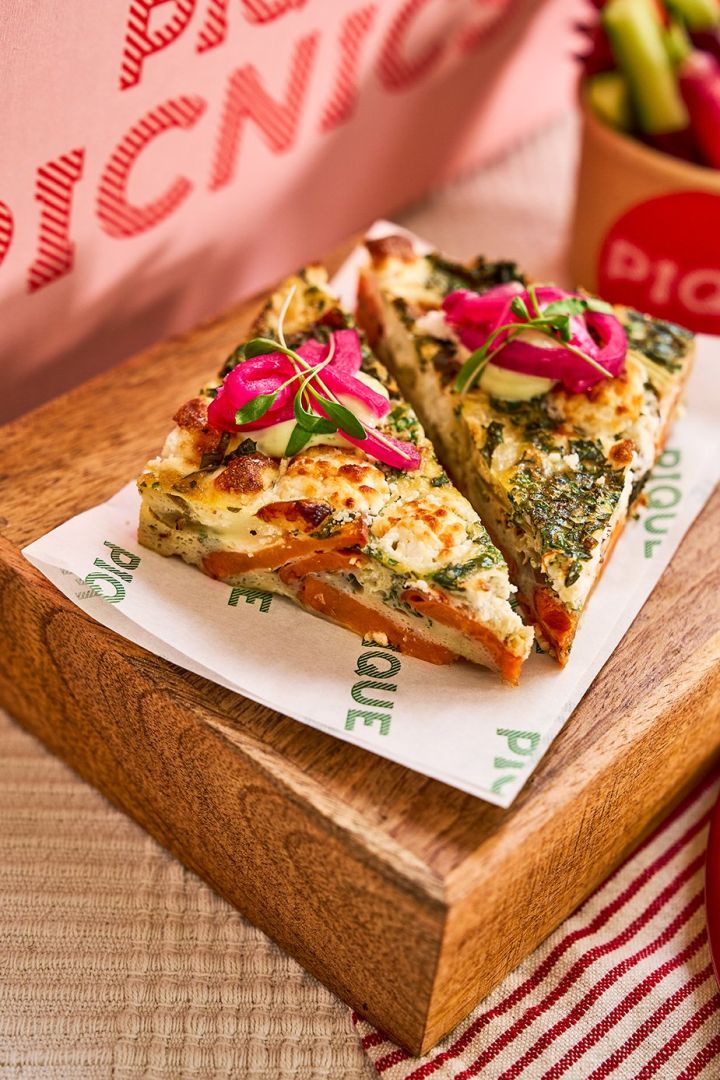 Herby potato & goats cheese frittata