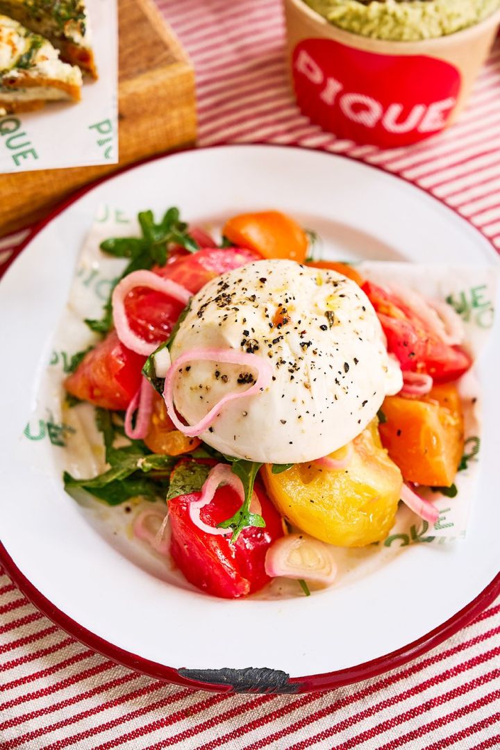Burrata with Isle of Wight tomatoes, shallots & basil
