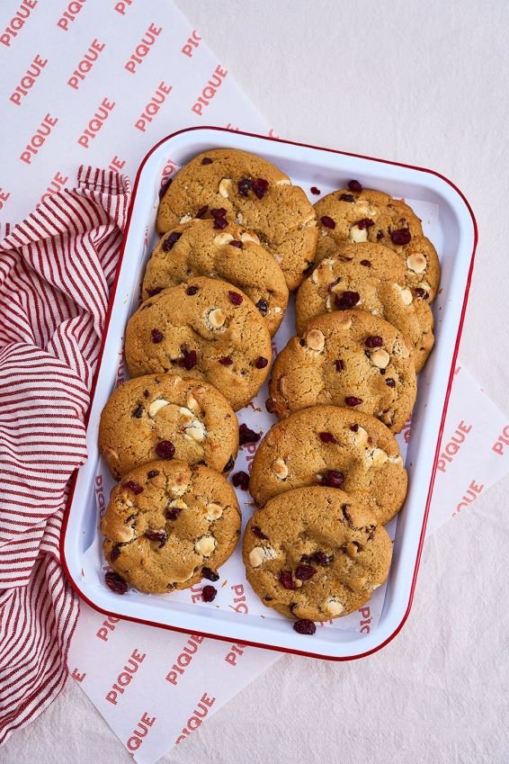 White chocolate, cranberry & orange cookies