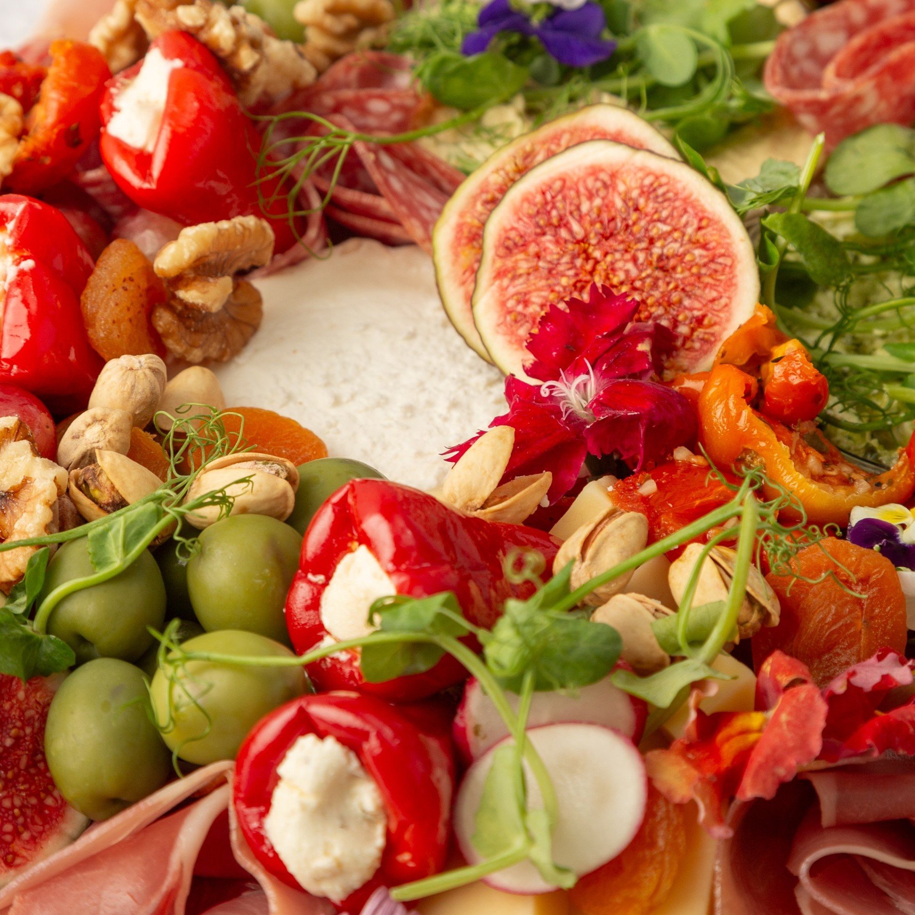 Small Classic Grazing Platter with Crackers and Baguette - Feeds 7