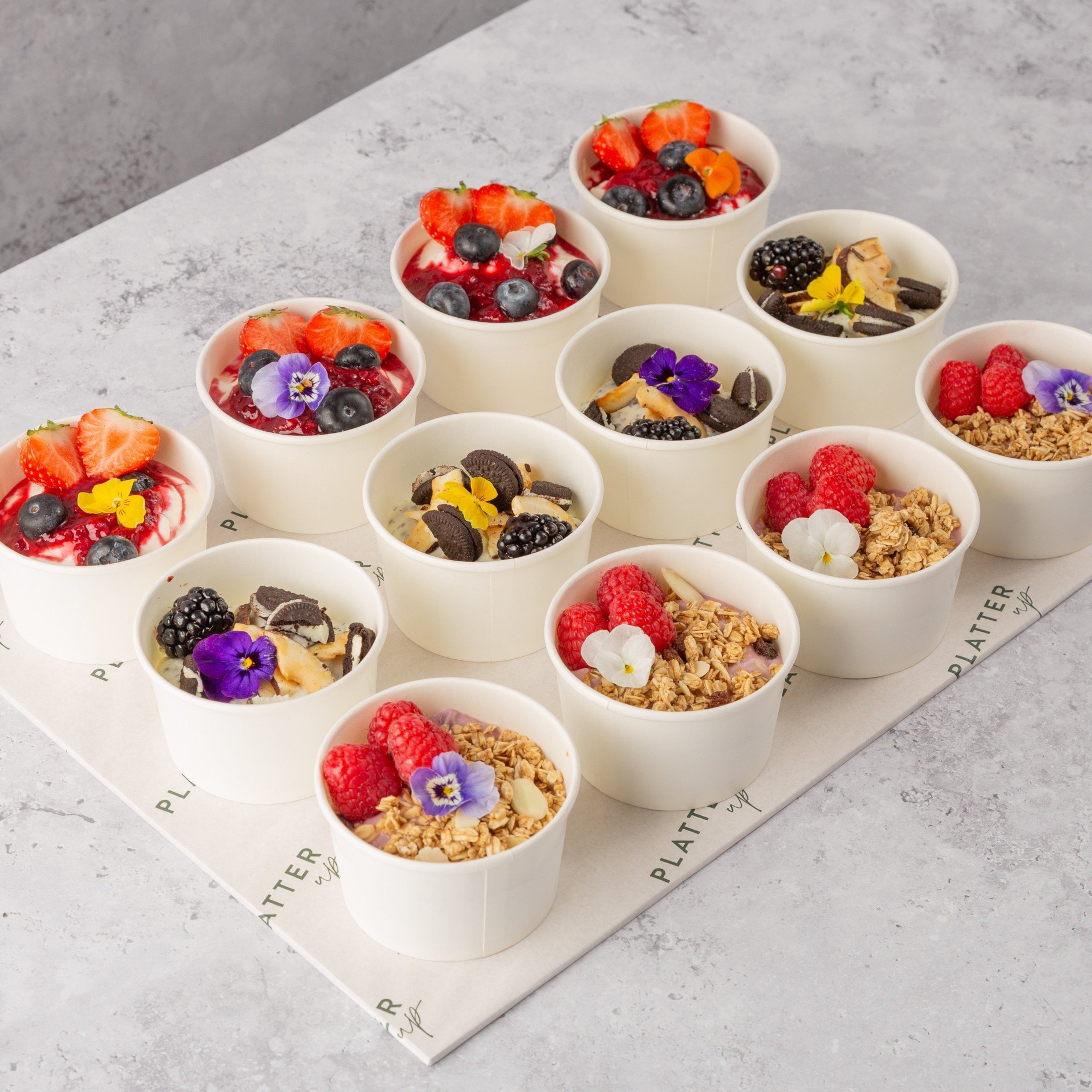 Vegan Yoghurt Pot Selection Platter - 12
