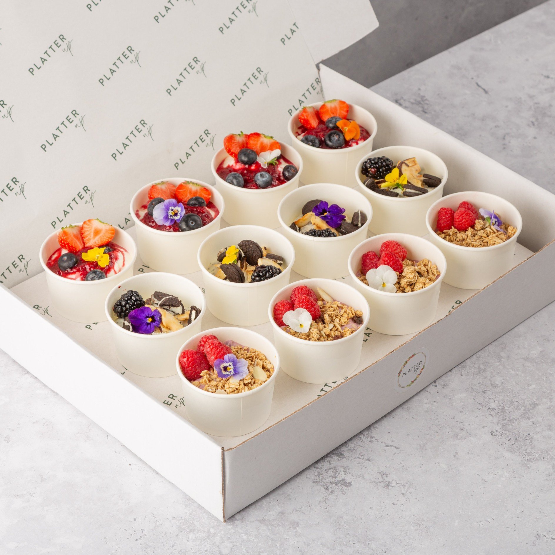 Vegan Yoghurt Pot Selection Platter - 12