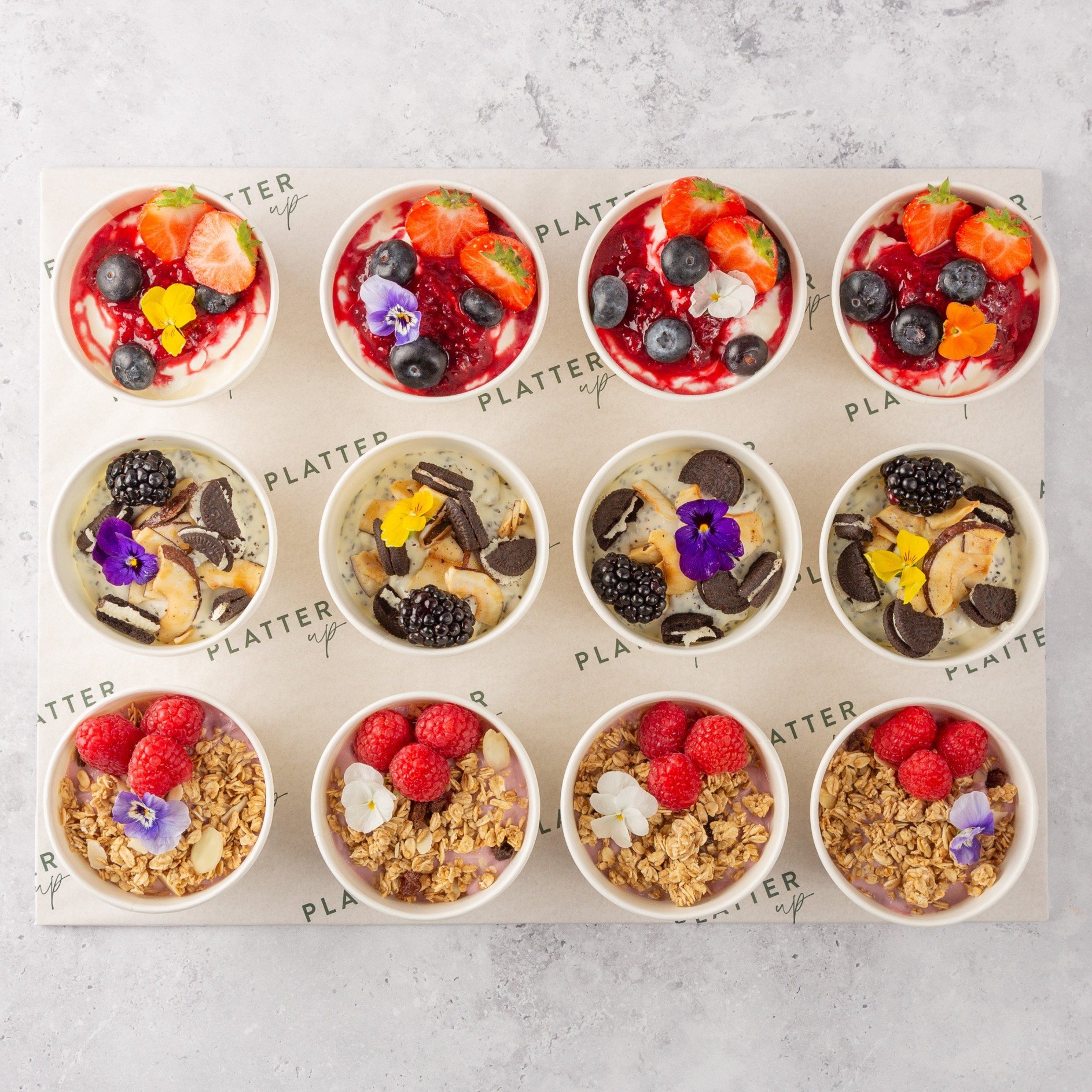 Vegan Yoghurt Pot Selection Platter - 12