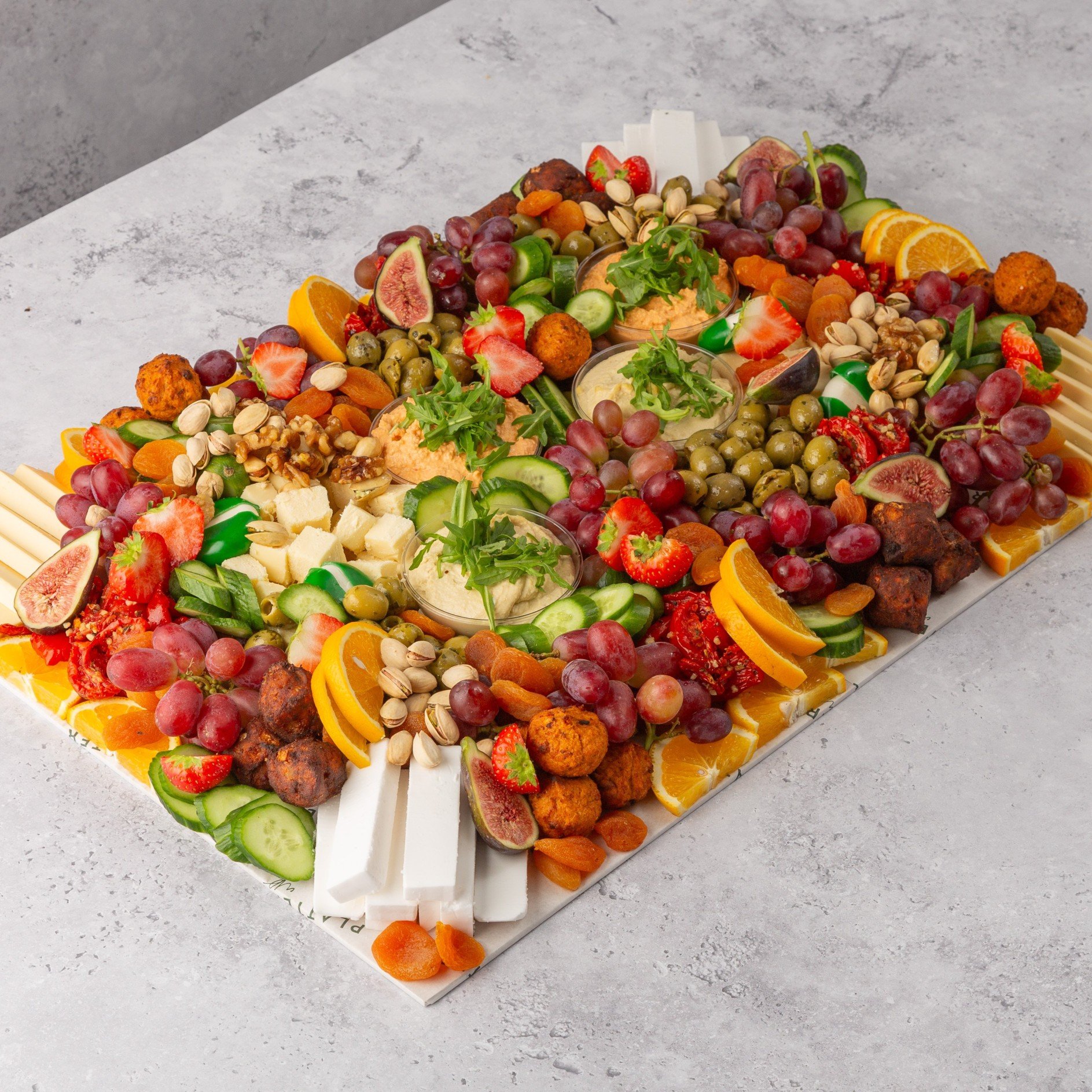 Large Vegan Platter with Vegan Crackers and Bread - Feeds 14