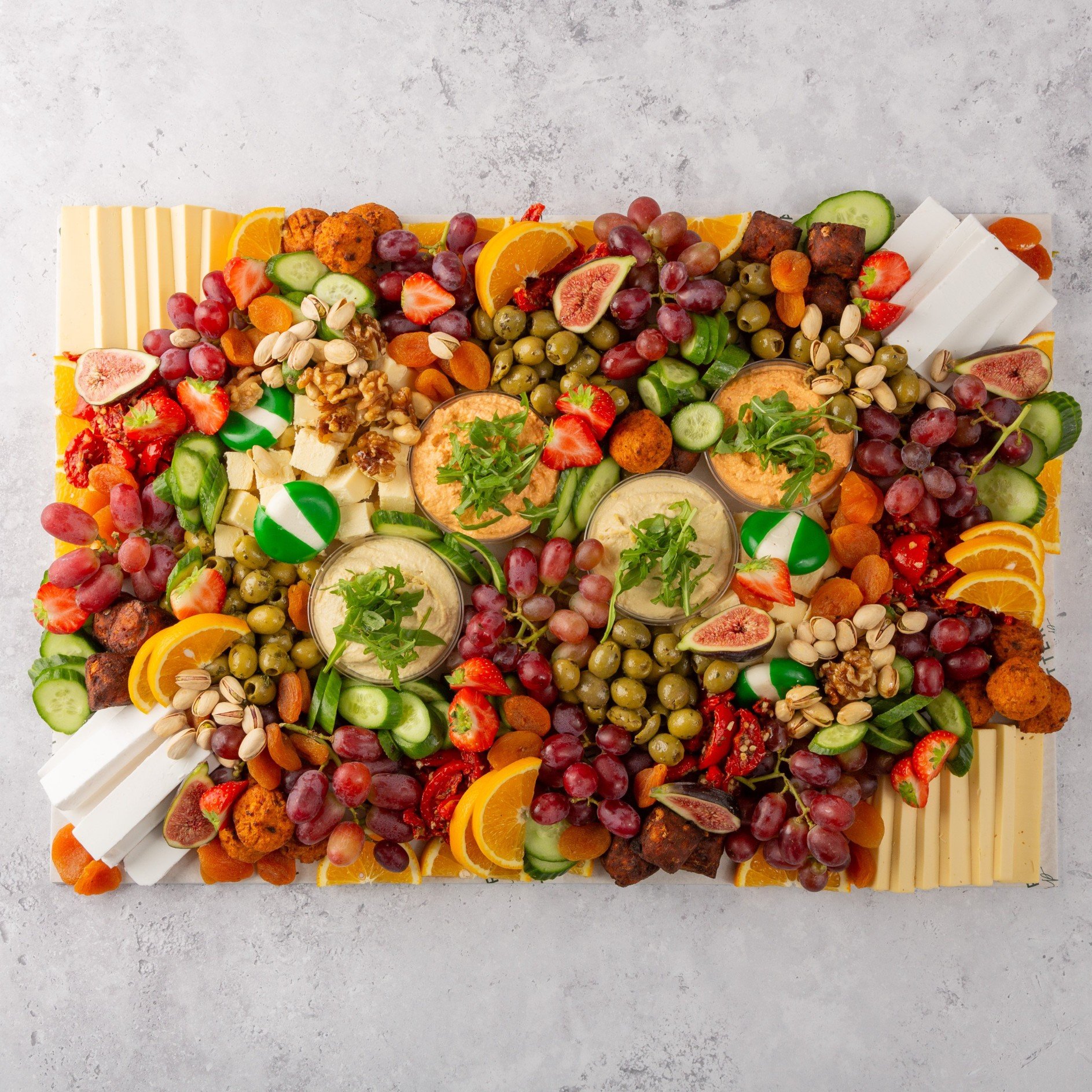 Large Vegan Platter with Vegan Crackers and Bread - Feeds 14