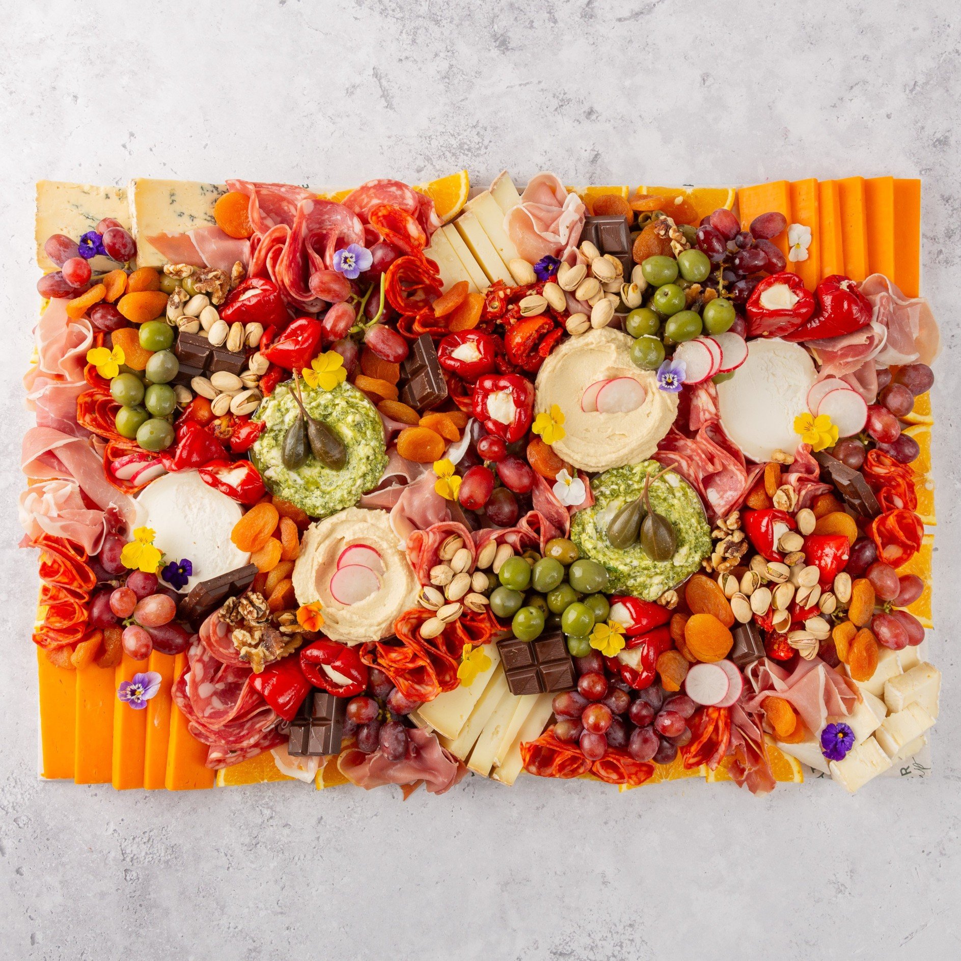 Large Classic Grazing Platter with Crackers and Baguette - Feeds 14
