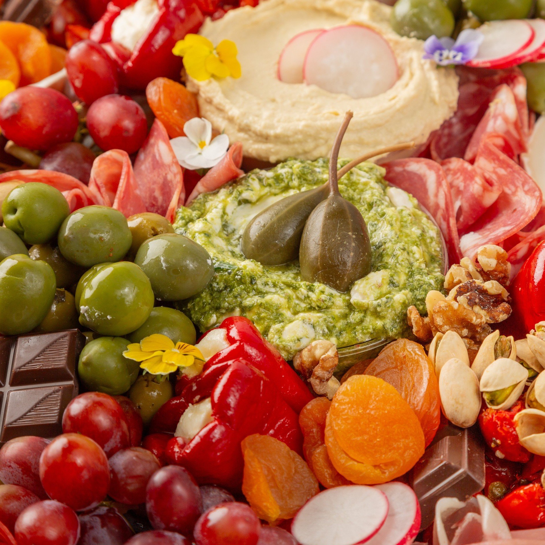 Large Classic Grazing Platter with Crackers and Baguette - Feeds 14