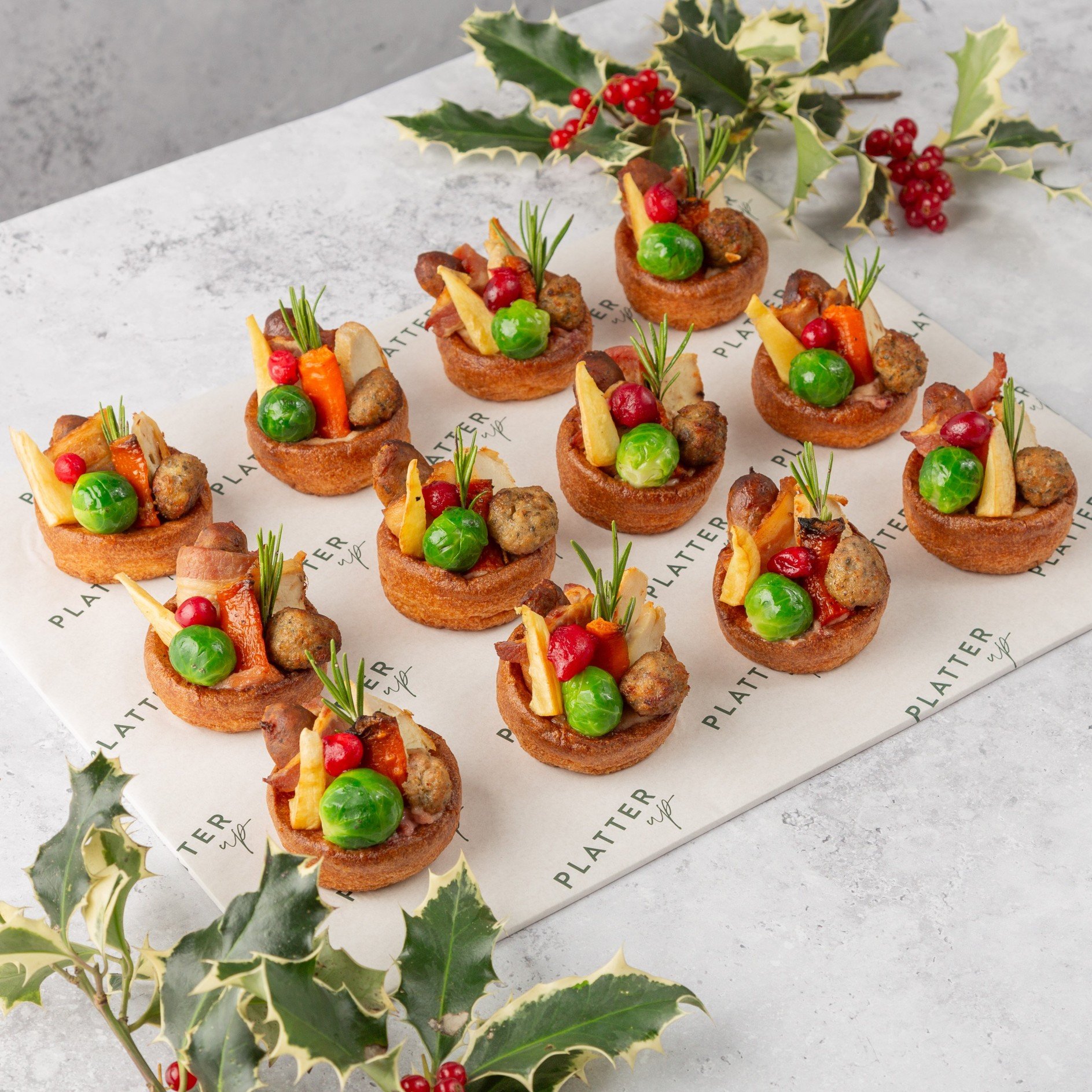 Mini Christmas Dinner Yorkshire Pudding Platter - 12