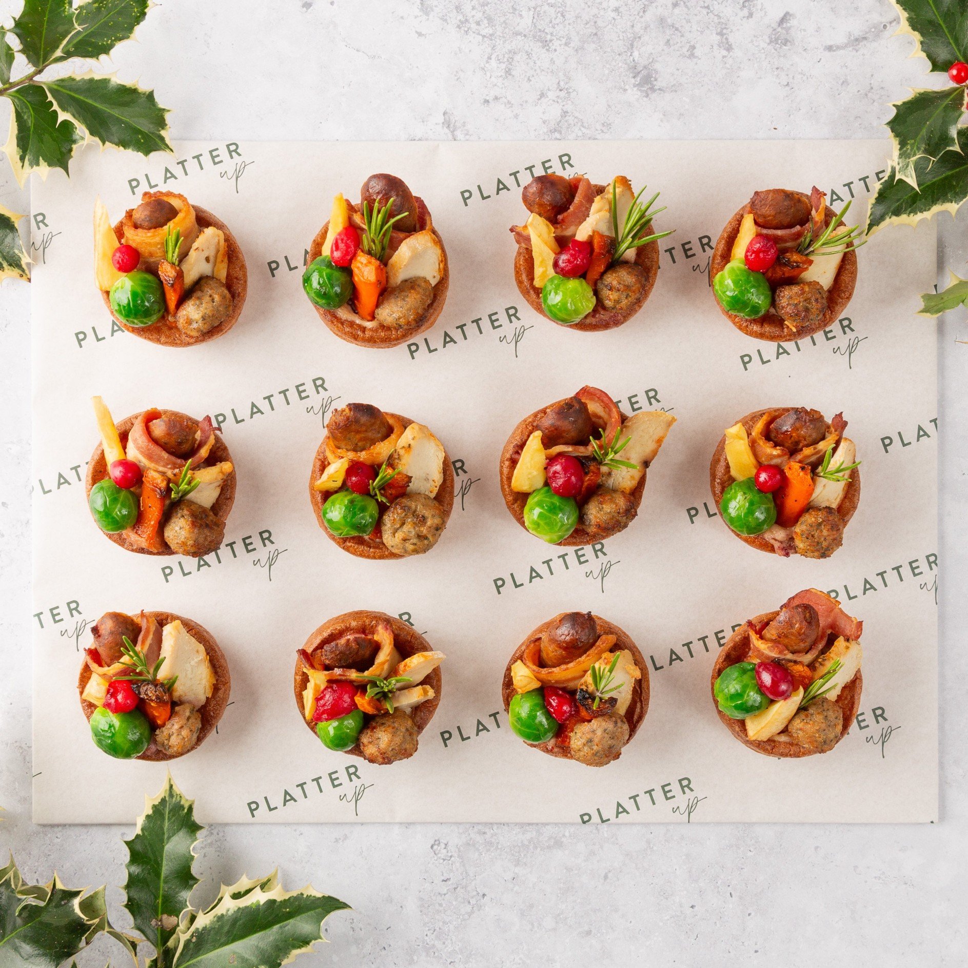 Mini Christmas Dinner Yorkshire Pudding Platter - 12