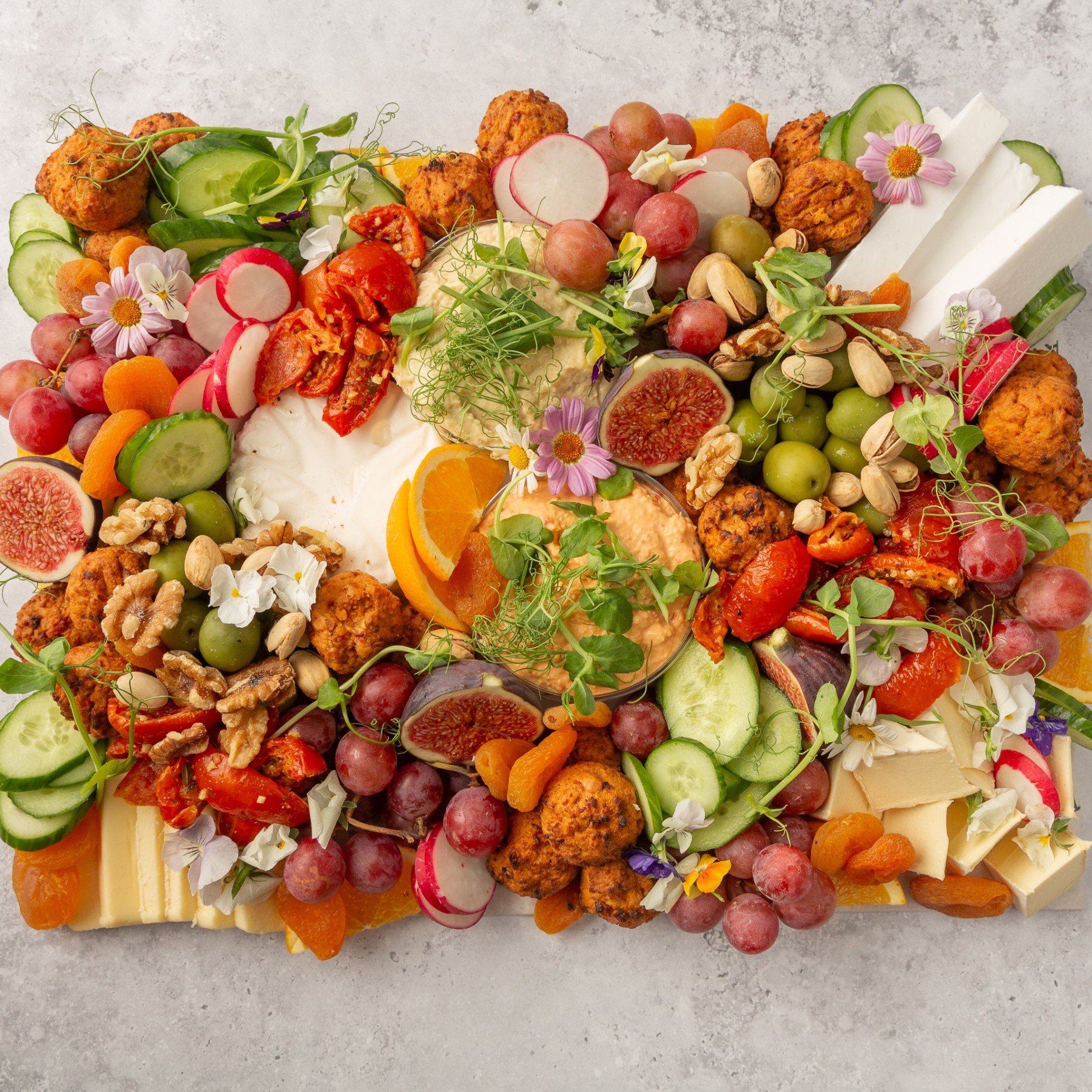Large Vegan Gluten Free Platter with Gluten-Free Crackers and Gluten-Free Bread - Feeds 14