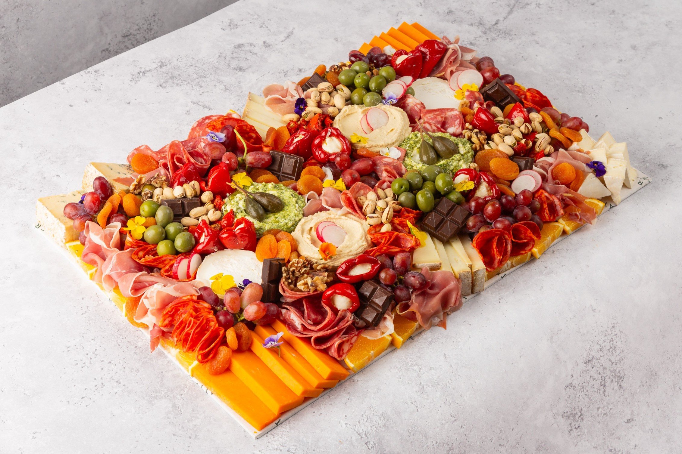 Large Gluten Free Classic Grazing Platter with Gluten-Free Crackers and Bread - Feeds 14