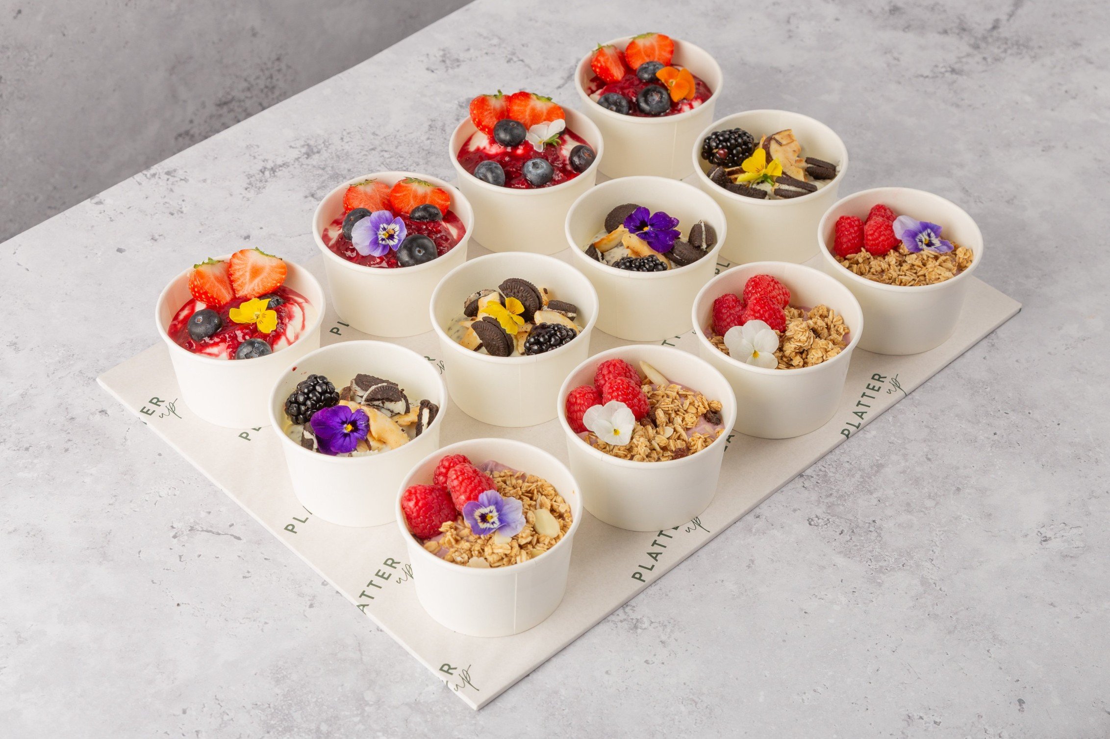 Greek Yoghurt Pot Selection Platter - 12