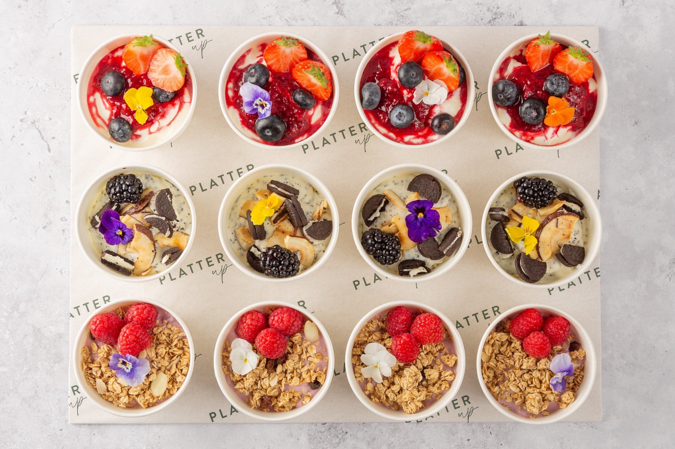 Greek Yoghurt Pot Selection Platter - 12