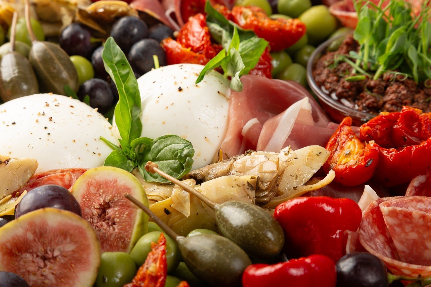 Large Italian Grazing Platter with Crackers and Focaccia - Feeds 14