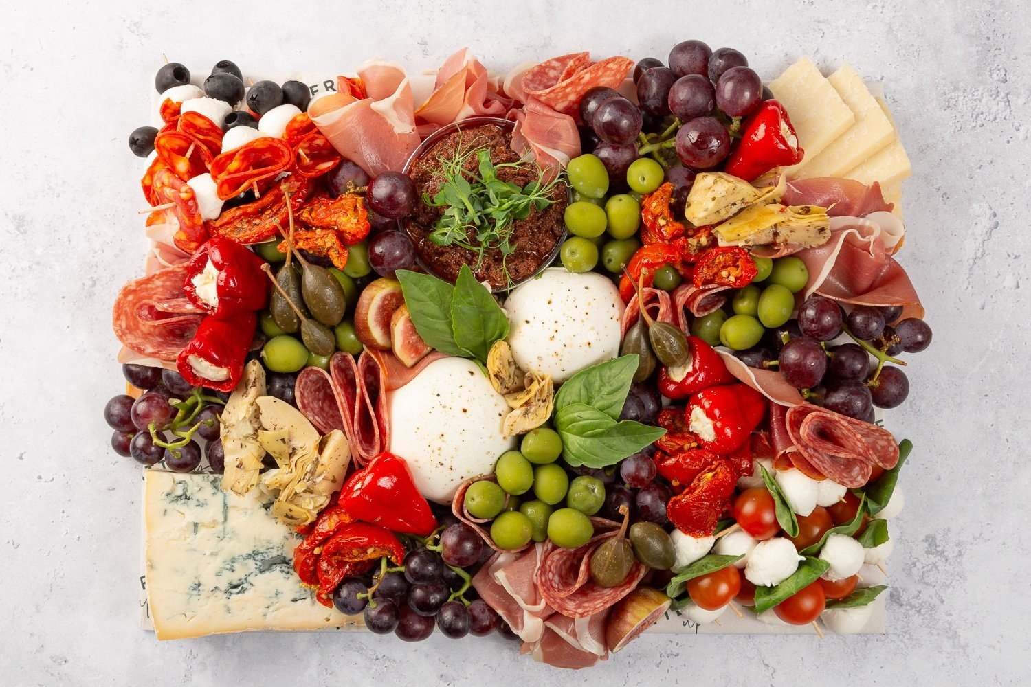 Small Italian Grazing Platter with Crackers and Focaccia - Feeds 7