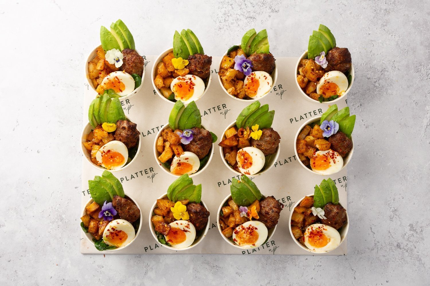 Sausage, Soft-Boiled Egg, Potato, and Avocado Pots - 12