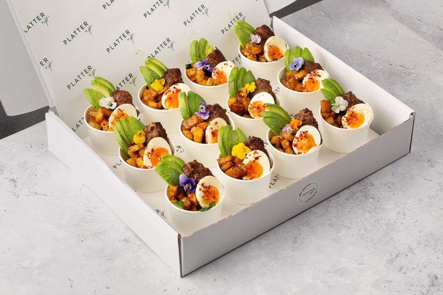 Sausage, Soft-Boiled Egg, Potato, and Avocado Pots - 12