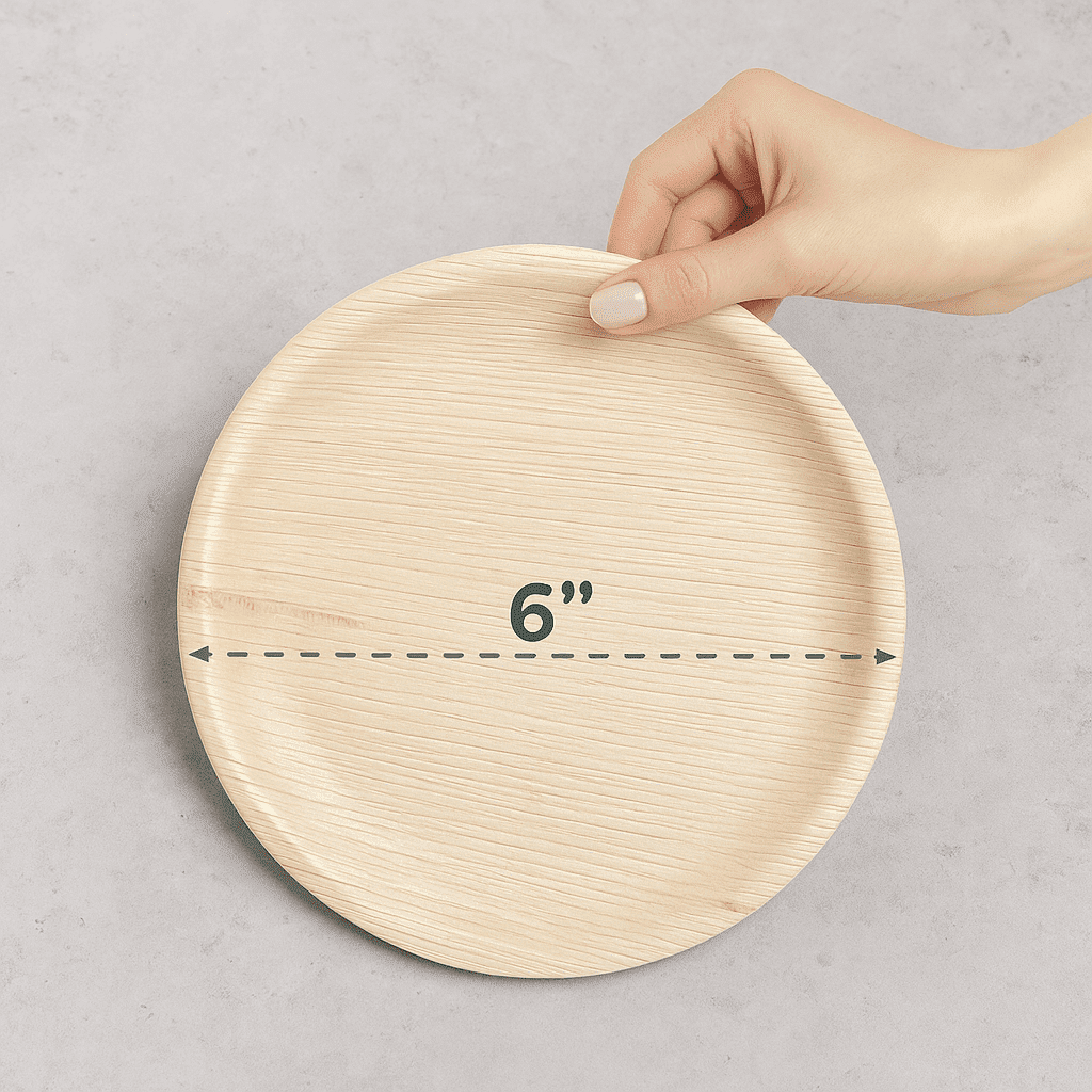 Small Round Palm Leaf Plates 6"/15cm - 10