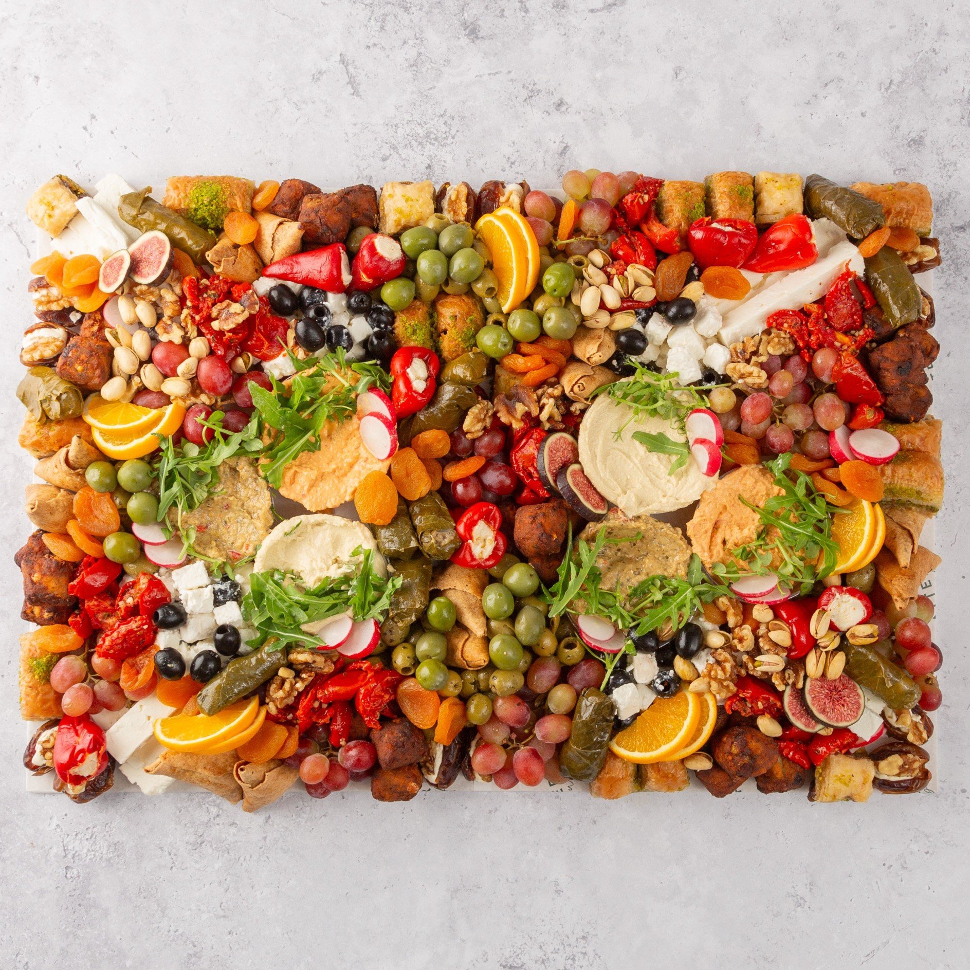 Large Middle Eastern Platter with Pitta Bread - Feeds 14
