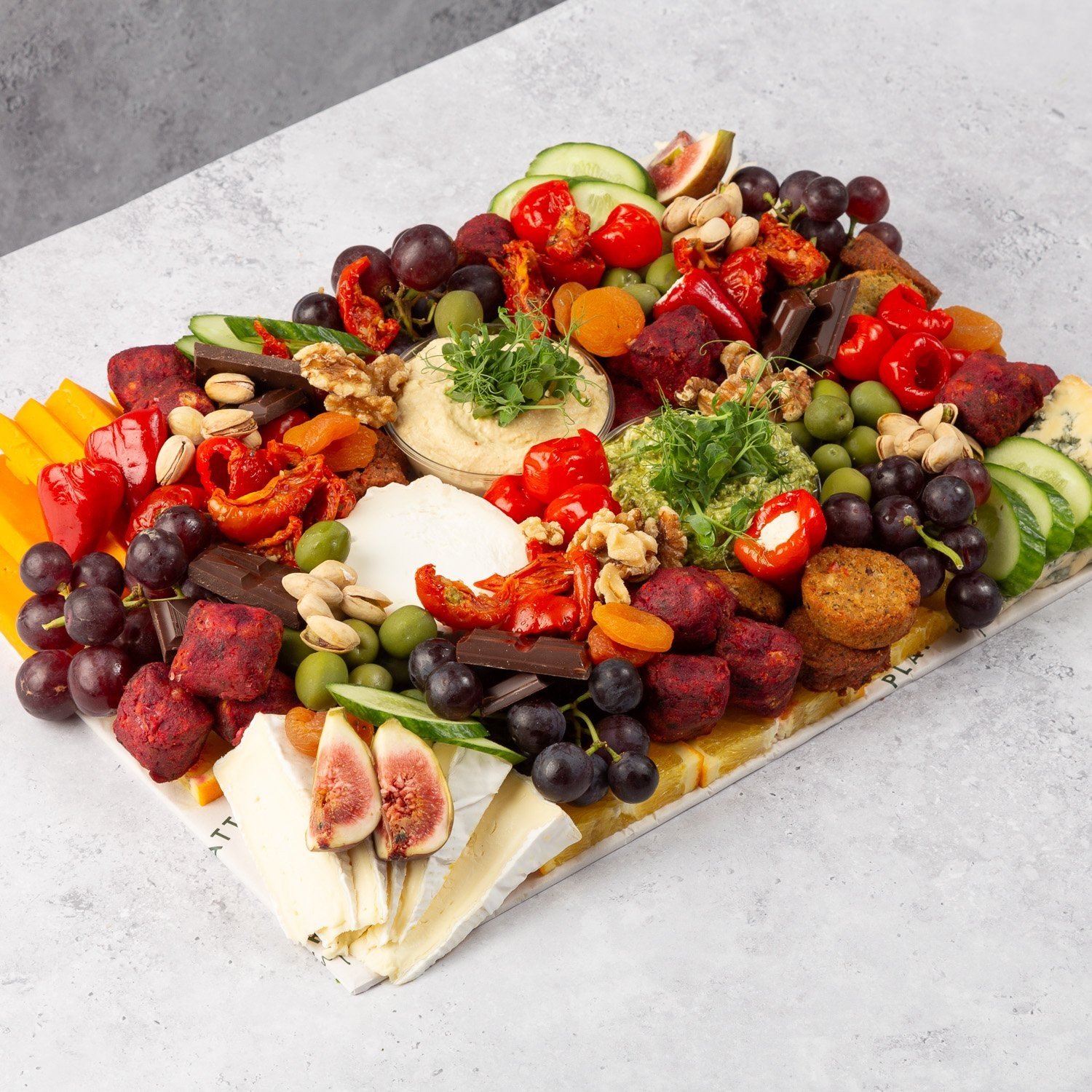 Small Gluten Free Vegetarian Grazing Platter with Gluten-Free Crackers and Gluten-Free Bread - Feeds 7