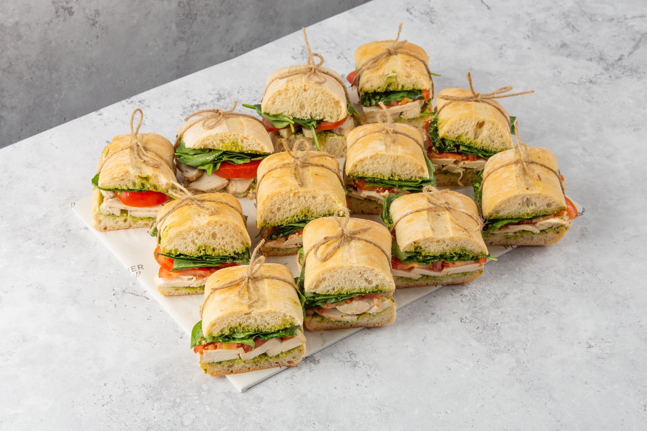 Roast Chicken, Tomato, Pesto and Rocket Ciabatta - 12