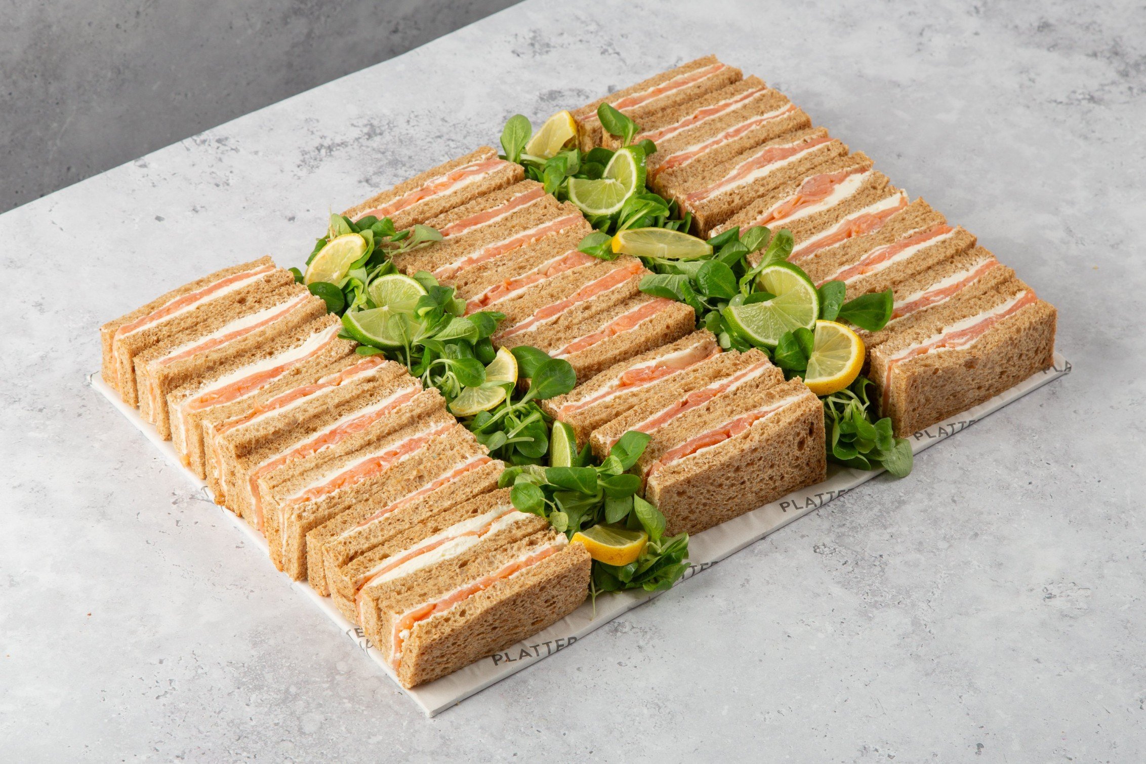 Smoked Salmon and Cream Cheese Sandwiches on Granary Bread - 27