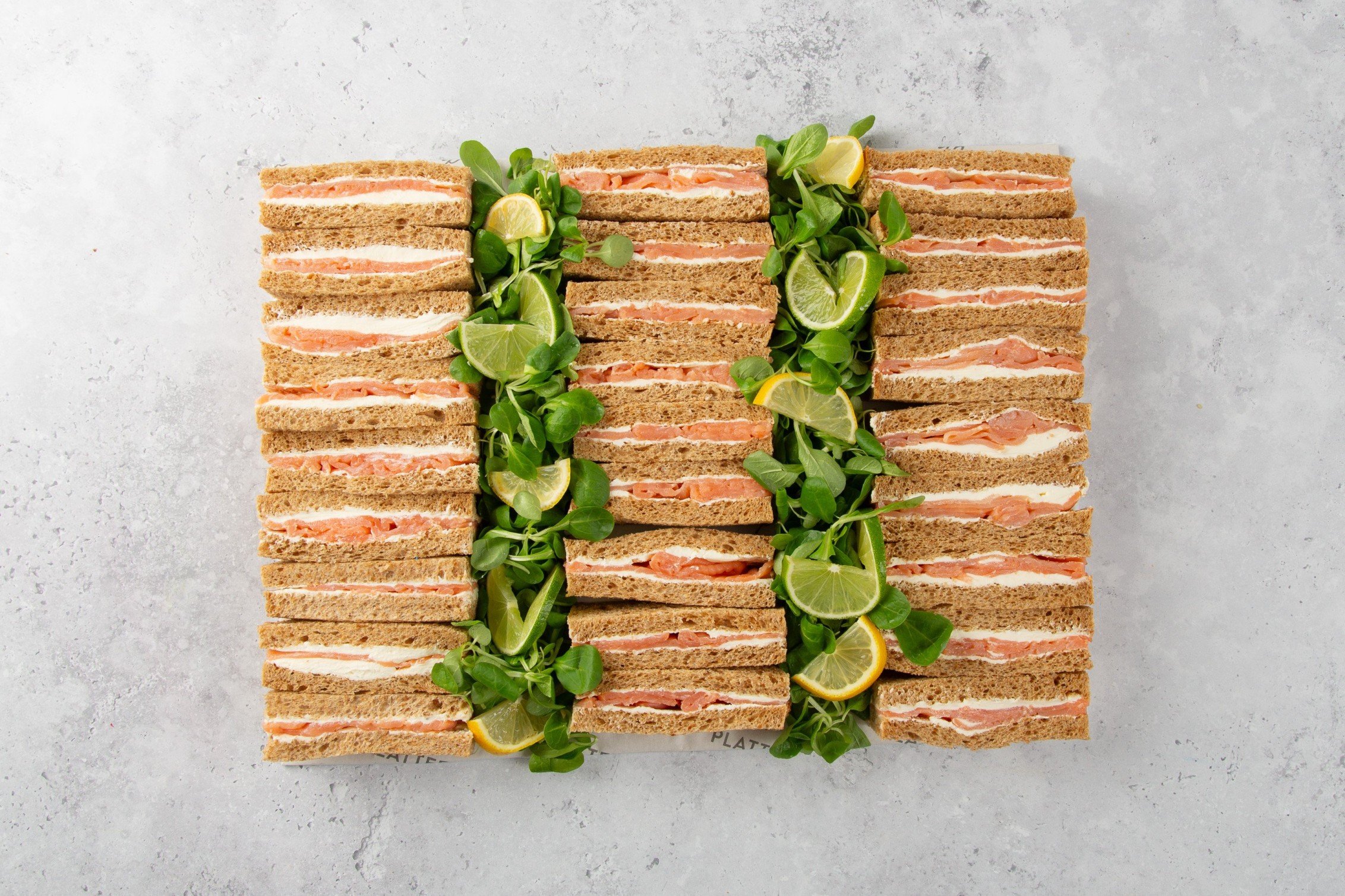 Smoked Salmon and Cream Cheese Sandwiches on Granary Bread - 27