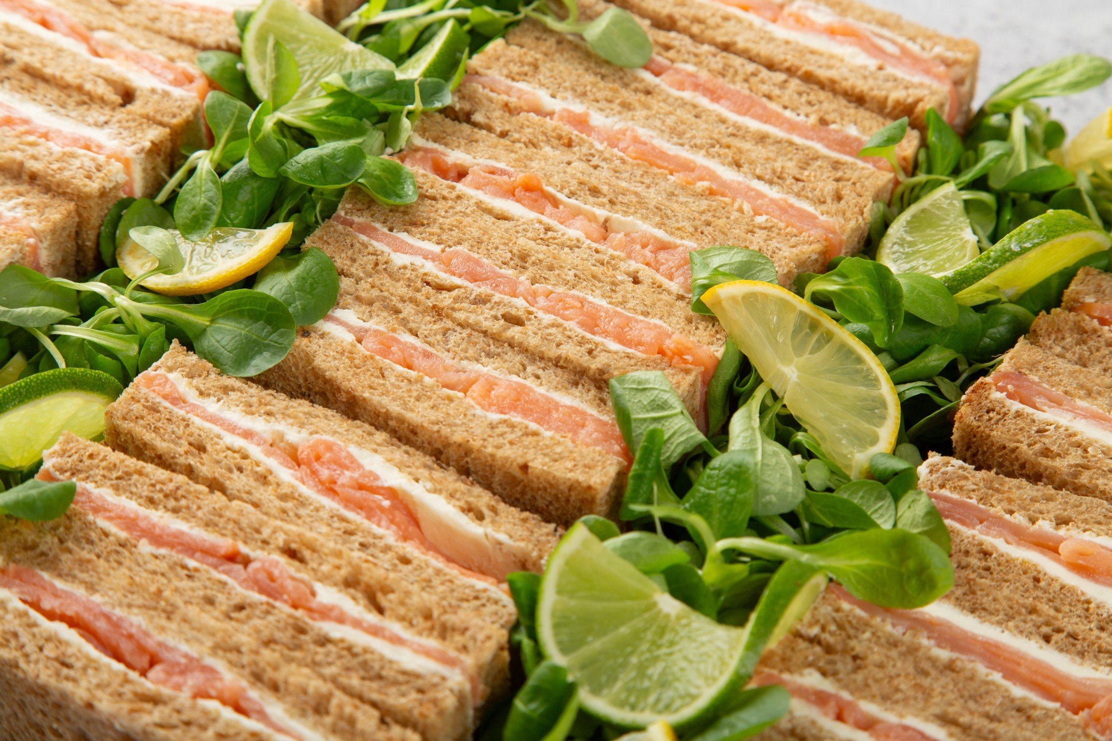 Smoked Salmon and Cream Cheese Sandwiches on Granary Bread - 27