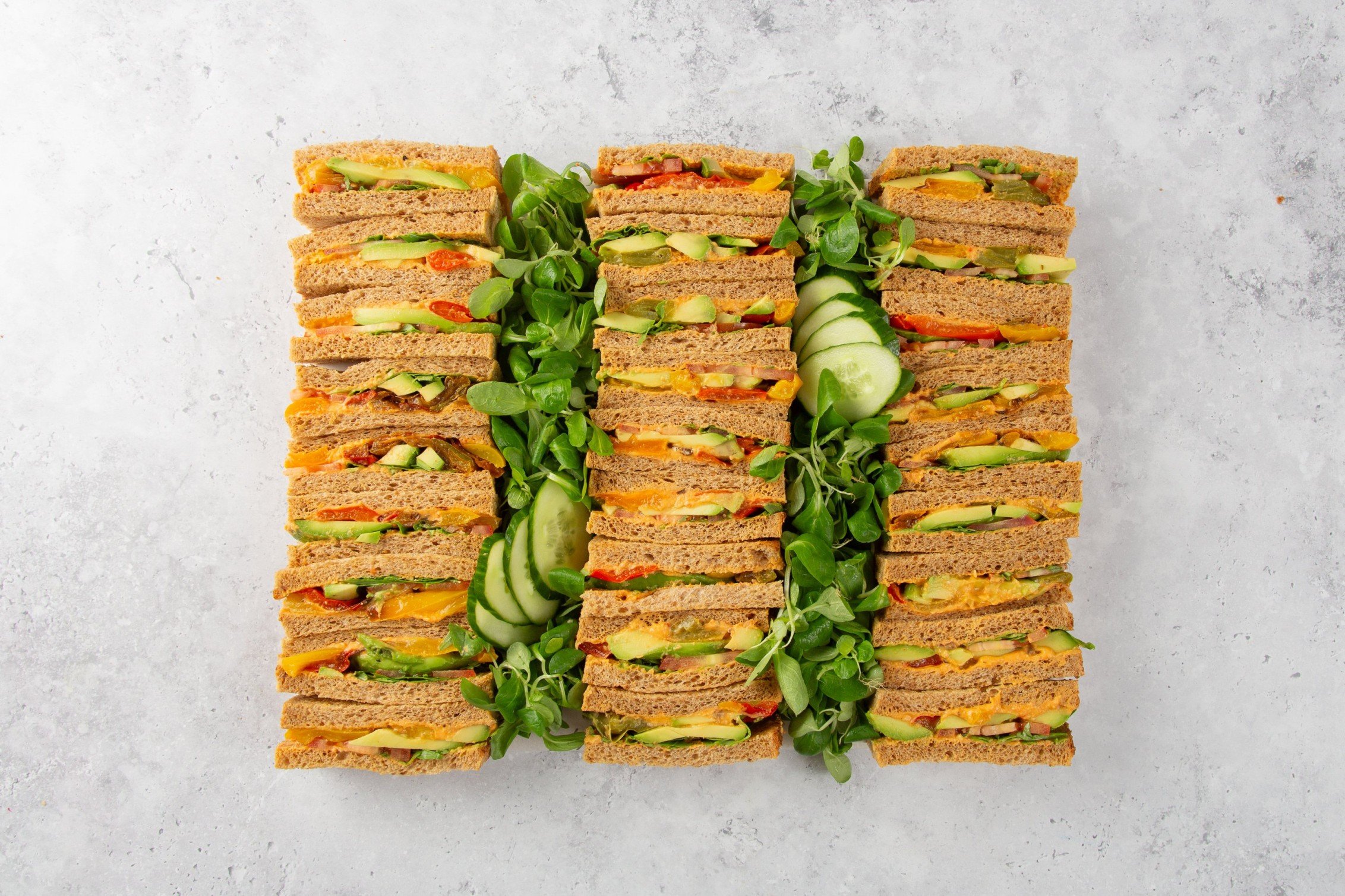 Vegan Grilled Vegetable, Hummus and Avocado Finger Sandwiches - 27