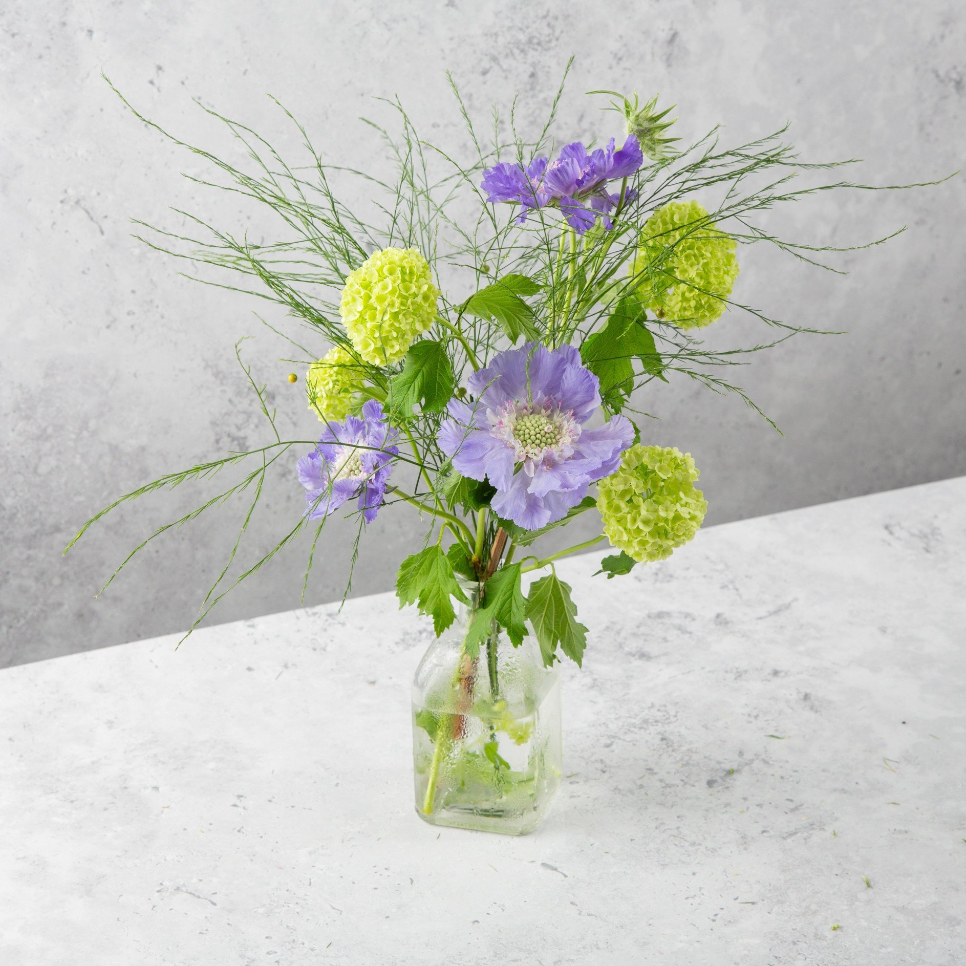 Mini Vases Filled with Flowers and Foliage - 10 filled vases