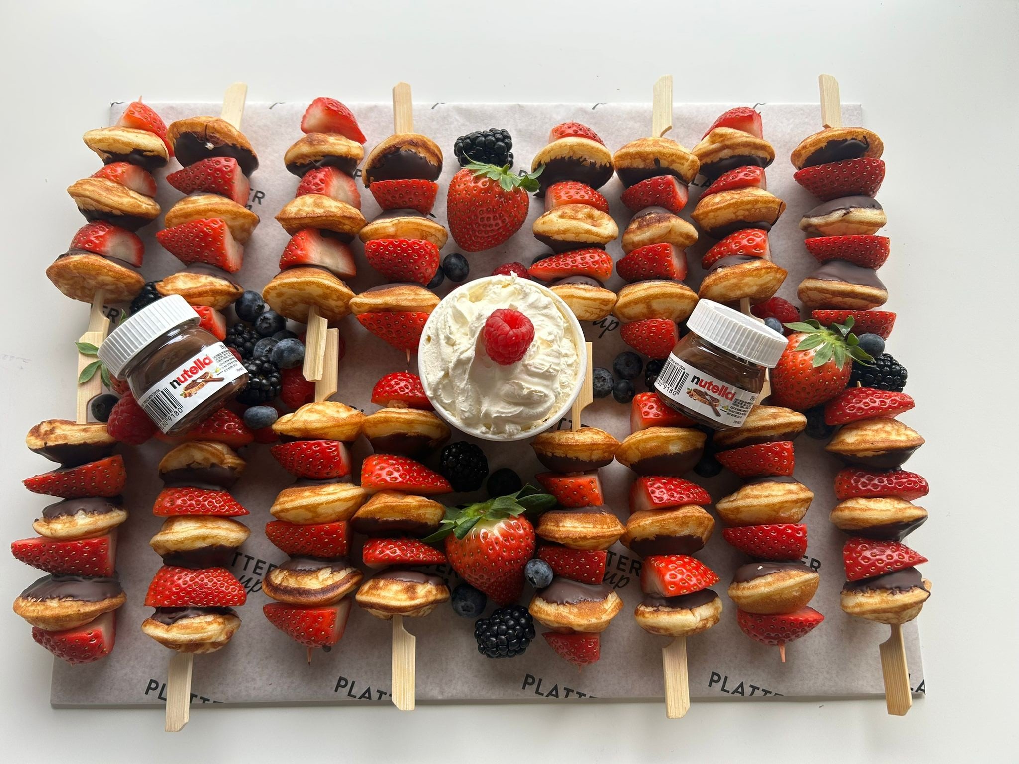 Strawberry and Chocolate Pancake Skewer Platter - 16