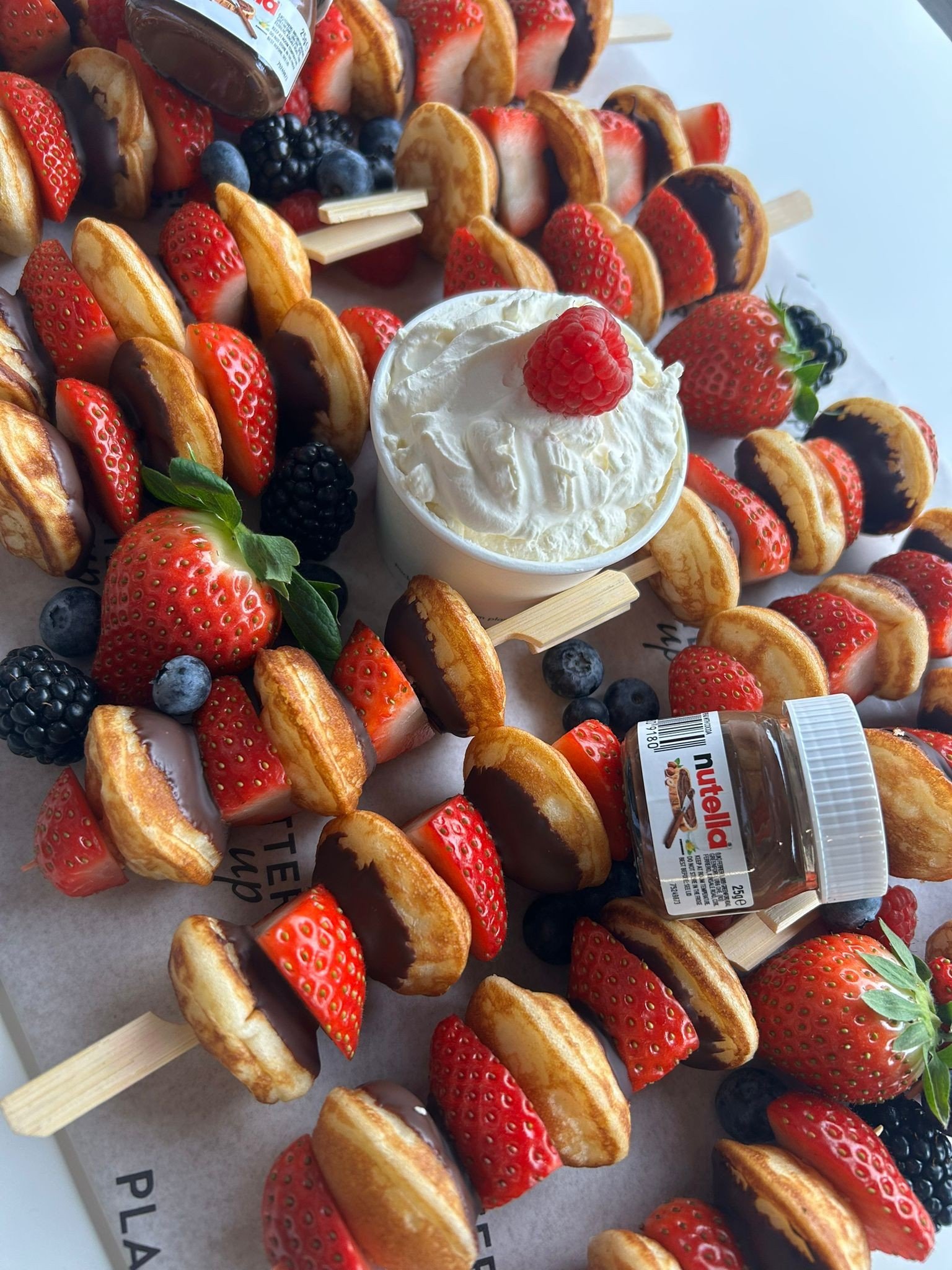 Strawberry and Chocolate Pancake Skewer Platter - 16
