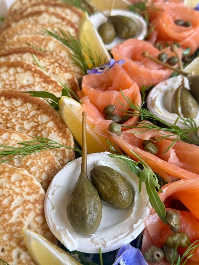 Smoked Salmon and Cream Cheese Pancake Platter - 22