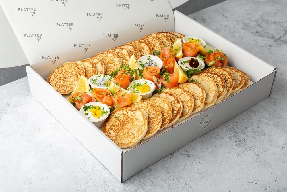 Pancake Platter with Smoked Salmon and Cream Cheese - 22 Pancakes
