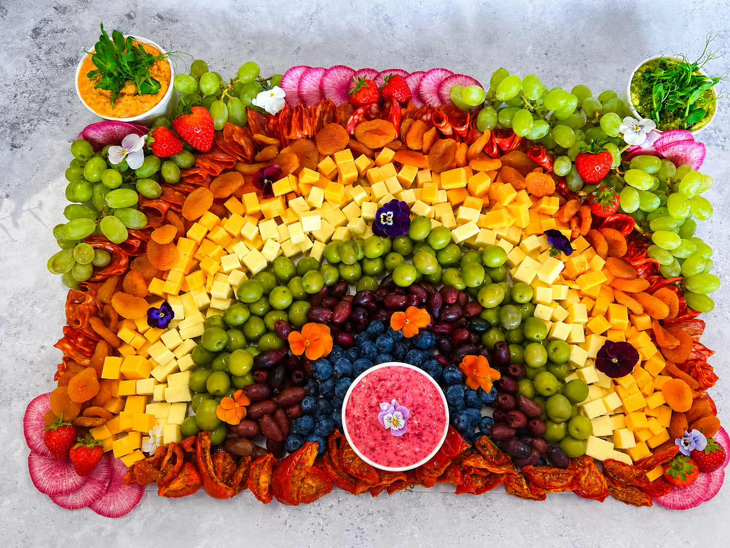 Large Pride Charcuterie Rainbow Grazing Platter - Feeds 14