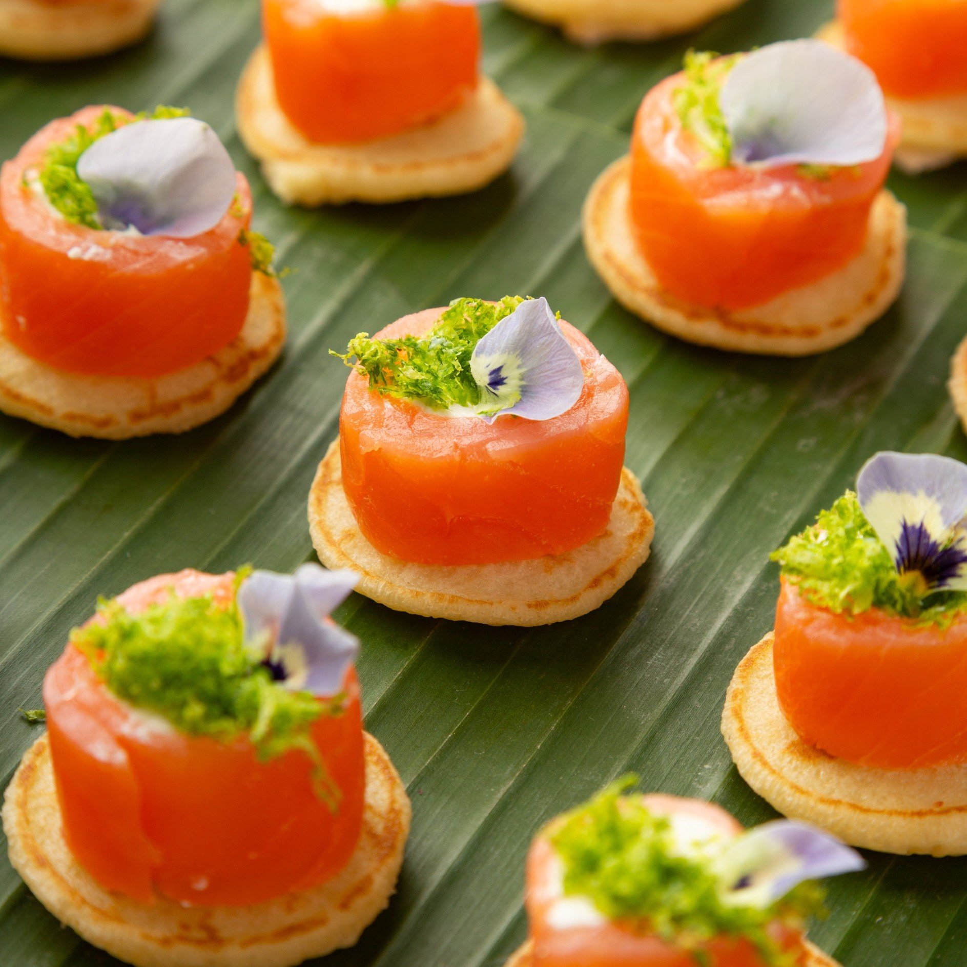 Herby Smoked Salmon Roulade on Fresh Blinis - 35