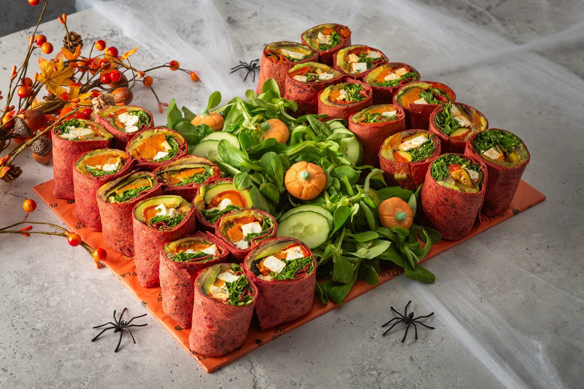 Halloween Harvest Veggie Beetroot Wraps