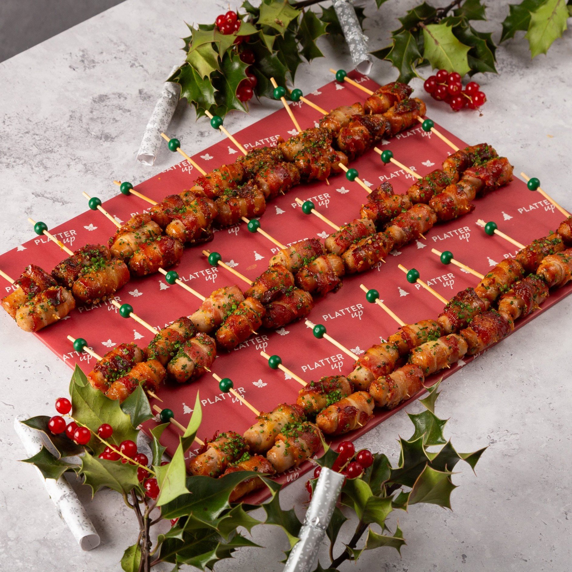 Maple and Dijon Glazed Pigs in a  Blanket Canapé