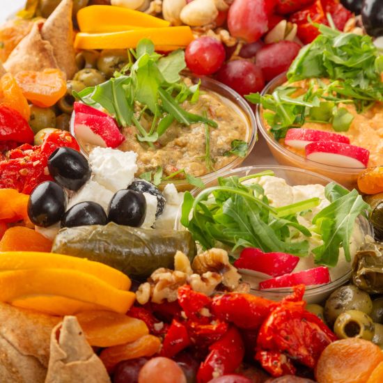 Large Middle Eastern Platter with Pitta Bread - Feeds 14