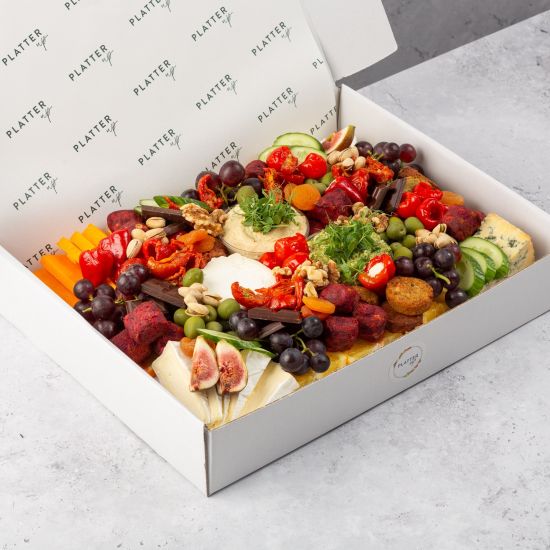 Small Gluten-Free Vegetarian Grazing Platter with Gluten-Free Crackers and Gluten-Free Bread - Feeds 7