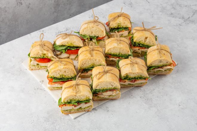 Roast Chicken, Tomato, Pesto and Rocket Ciabatta - 12
