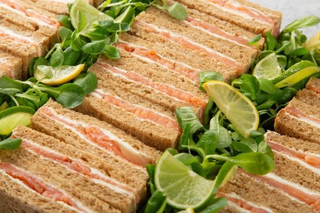 Smoked Salmon and Cream Cheese Sandwiches on Granary Bread - 27