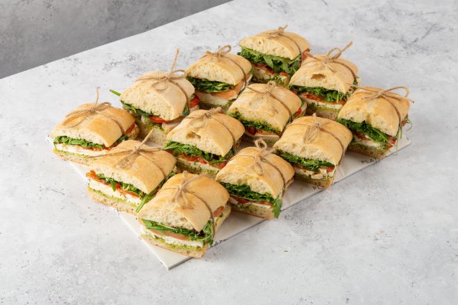Fresh Mozzarella, Tomato, Pesto and Peppery Rocket Leaves in Ciabatta - 12