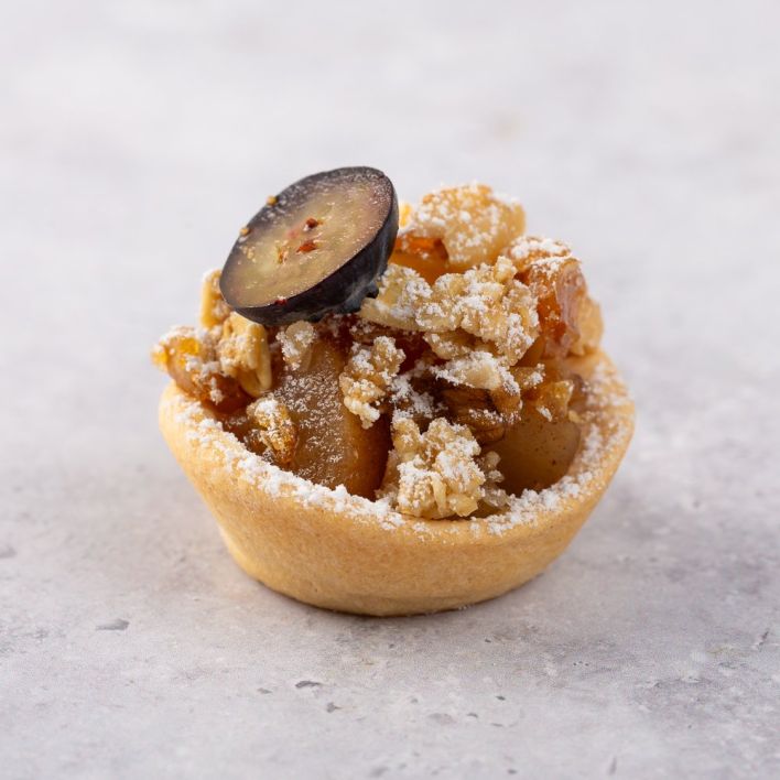 Gluten-Free Spiced Apple Crumble Tart with Madagascan Vanilla Bean Cream