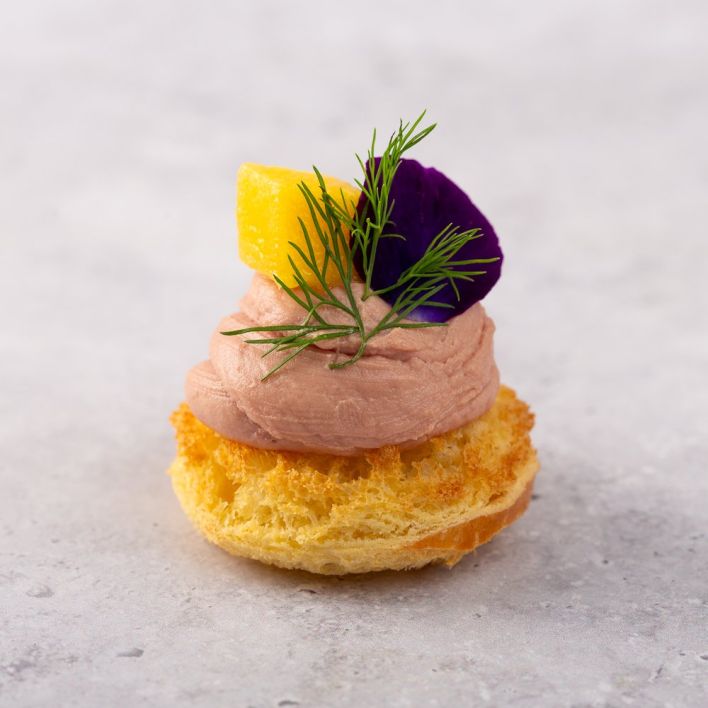 Chicken Liver Parfait on Toasted Brioche with Red Onion Marmalade