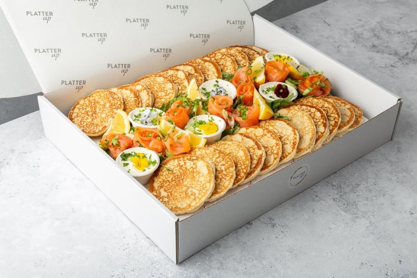 Pancake Platter with Smoked Salmon and Cream Cheese - 22 Pancakes