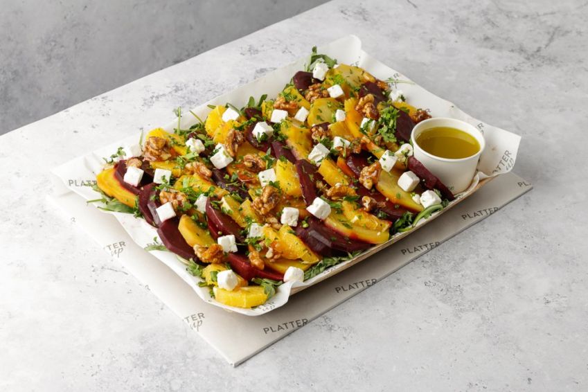 Beetroot, Orange, Rocket, Walnut, Feta Cheese and Parsley Salad with a Vinaigrette Dressing - Feeds 8