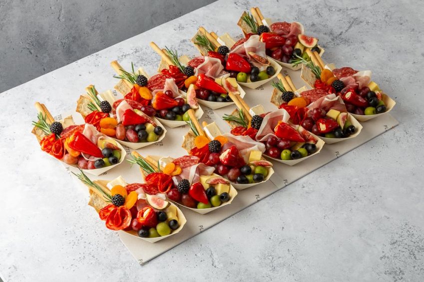 Charcuterie Boats with Wheat Crackers and Grissini - 12 
