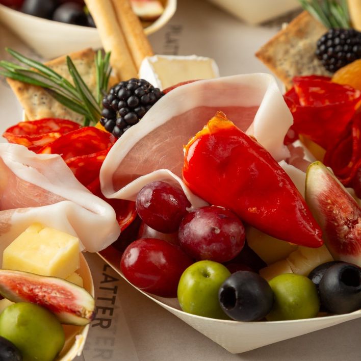 Charcuterie Boats with Wheat Crackers and Grissini - 12 