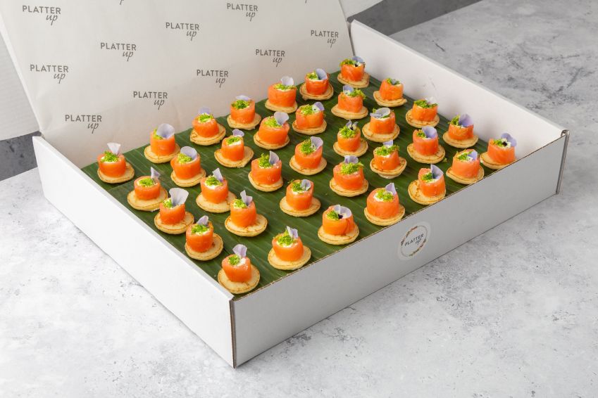 Herby Smoked Salmon Roulade on Fresh Blinis - 35